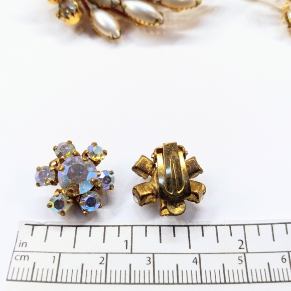 Vintage 2 Brooch Lot Plus Bonus Earrings - Picture 7 of 7
